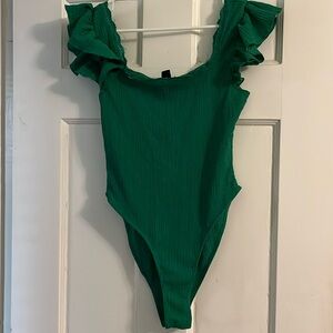 Green medium body suit